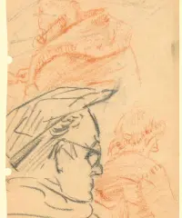 1952 | Männerprofil mit Schiebermütze